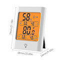 Miniatyrbild 3 av 3: Digital Hygrometer Inomhustermometer Temperatur Luftfuktighetsmätare Mini Väderstation Rumstermometer med Touch Back Light