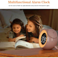 Miniatyrbild 4 av 4: LED-väckarklocka Ambient Music Light Home Alarm Clock Light Clock (rosa)，för sovrum, vardagsrum