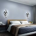 Miniatyrbillede 5 af 5: 18W moderne væglampe, LED-væglampe, buet design IP20, 3000K varmt hvidt lys, 1200 lumen sort IP20, til soveværelse, arbejdsværelse [Energiklasse A+++]