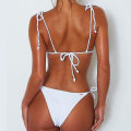 Miniatyrbild 3 av 4: kvinnor Push-up Vadderad Bikini Set Strappy Baddräkt Beachwear Badkläder Baddräkt White S