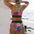 Miniatyrbild 4 av 5: Print Badkläder Vadderat Bikini Set Beach Rose Red XL