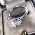 Miniatyrbilde 3 av 5: Kvinner Ring Firkantet Form Dobbel Farger Smykker Geometrisk Cubic Zirconia Finger Ring Bursdagsgaver Golden US 9
