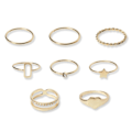 Miniatyrbillede 1 af 5: 8 stk Fingerringe Femtakket Stjerne Rhinsten Smykker Galvanisering Geometriske Ring Fødselsdagsgaver Golden