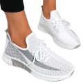 Miniatyrbilde 1 av 5: Kvinner Snøring Mesh Strikket Sneakers Sport Sneakers Sko Grey 39