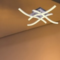 Miniatyrbillede 3 af 5: LED-loftslys, buet moderne design loftslysekronelampe med 4 STK bølget lys til stue soveværelse spisestue (28W 4 lys varm hvid)，