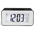 Miniatyrbild 1 av 4: Litthing Digital väckarklocka Digital LED-klocka Väckarklocka Datum Temperatur Snooze 8 Music Sleep Batteridriven (svart)