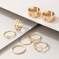 Miniatyrbillede 4 af 5: 8 stk Knuckle Ringe Hjerte Sommerfugl Stjernebelagte stabelbare unisex ringe Smykketilbehør