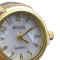 Miniatyrbilde 3 av 5: Klokke Ring Dekorativ Klar Skive Smykker Klokke Kvarts Analog Finger Ring Klokke For Voksen Golden 2