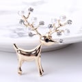 Pikkukuva 5 / 5: Fawn Deer Rintaneula Kiiltävä Elegantti Helmitetty Eläin Rintanappi Vintage Metallilaukku Vaatteet Riipus Sisustus Gold
