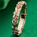 Miniatyrbillede 3 af 5: Kvinder Ring Rose Rhinestones Smykker Sparkling Bright Luster Finger Ring til bryllup US 10