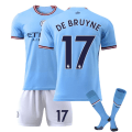 Miniatyrbilde 1 av 2: Manchester City skjorte 22-23 Fotballdrakt for barn DE BRUYNE 17 Manchester City-DE BRUYNE kids 22(120-130cm)
