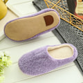 Miniatyrbilde 3 av 3: Dame Vinter Fleece Tøfler Innendørs Vanlige Gulvetøfler Purple 36-37