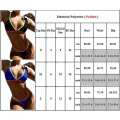 Miniatyrbild 4 av 4: Womens Color Block Baddräkt Bikini Set Stringbadkläder Red M
