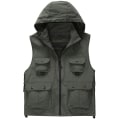 Pikkukuva 1 / 2: Ulkovalokuvausliivi nopeasti kuivuva vedenpitävä multi , miesten casual hevoskiinnike hupullinen Dark green L