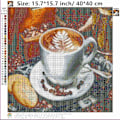 Miniatyrbilde 3 av 5: 5D diamantbroderisett av, kaffebønnermønster Rhinestone diamantbroderi, lerret for veggdekor, 5d diamantmaleri 40 x 40 cm,