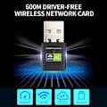 Miniatyrbilde 2 av 5: Svart ABS-materiale + USB-hode dual frequency driveless trådløst nettverkskort mini usb nettverkskort