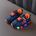 Miniatyrbillede 1 af 2: Børns åndbare afslappede LED Spider-Man lysende sko - Z red 30