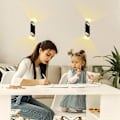 Miniatyrbillede 4 af 5: 2*5W helt sort 300*80*90mm, 3000K akryl skærm aluminium væglampe lampet badeværelse soveværelse stue indgang