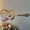 Miniatyrbild 3 av 5: Metall väggkonst abstrakt gitarr heminredning hantverk