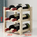 Miniatyrbillede 2 af 4: Vinreol vandret flaskestativ, 3 etager til 6 træflasker Vinflaskestativ Dimensioner 24x22,3x28 cm Flaskestativ Pin