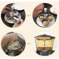 Miniatyrbilde 4 av 5: Nonstick Egg Poacher i rustfritt stål med 3 stativer for kokeplater med egg