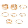 Miniatyrbillede 1 af 5: 8 stk Knuckle Ringe Hjerte Sommerfugl Stjernebelagte stabelbare unisex ringe Smykketilbehør