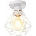 Miniatyrbilde 1 av 4: Moderne industritaklys E27 taklampe 16 cm diamantskjerm for soveromsgang - Hvit - Hvit