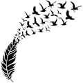 Miniatyrbillede 1 af 5: 58*100CM sort kreativ udskåret fjerfugl stue soveværelse wallstickers personlige dekorative wallstickers,