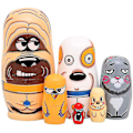Miniatyrbild 1 av 3: 6 handgjorda ryska matryoshka-dockor i trä