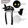 Miniatyrbilde 4 av 5: Ear Moving Jumping Hat Funny Plush Ghost Hat Movable Ears Hat Black Ghost