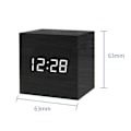 Miniatyrbillede 3 af 4: Cube Led Click Clock Vækkeur med lydaktivering Black and white