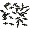Miniatyrbillede 2 af 5: 100 stk. 4/7 modhageforbindelser Vandingsfittingssæt Lige modhagerfittings til drypvandingsslangesystem (sort)