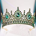 Miniatyrbillede 3 af 5: Legering Rhinestone Crown Point Diamond Halvcirkel pandebånd Bryllupstilbehør White