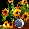 Miniatyrbillede 2 af 5: Solsikkeblomst Rattan Light 2m Solar Rattan Light Flower Light String Solar Solsikke Simulering Dekorativt lys