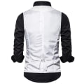 Miniatyrbilde 2 av 5: Enkeltspent vest for menn Slim Fit formell dressprint vest S White