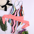 Pikkukuva 2 / 4: Naisten uimapuku, yksiosainen pehmustettu uimapuku, bikinit Stripe S