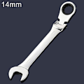 Miniatyrbilde 1 av 4: 14 mm to-funksjons vinklet åpning Torx skrallenøkkel (sølv)