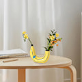 Miniatyrbild 5 av 5: Bananvas Hållbar Ljusgul Färg Syntetharts Modern Blomkruka Konst Hantverk Skrivbordsvas Prydnad Heminredning