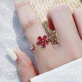 Miniatyrbild 3 av 5: Öppning Justerbar Bright Luster Girl Ring Lyx Cubic Zirconia Flower Ring Smycken Tillbehör I