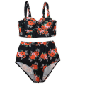 Miniatyrbild 2 av 4: Dampaddad Crop Top med hög midja Bikini Set Baddräkt M