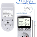 Miniatyrbilde 5 av 5: Termostatuttak, digital programmerbar uttakstimer med sonde, drivhusvarmer akvarium