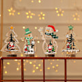 Miniatyrbild 4 av 4: trä prydnad röd hatt snögubbe Red