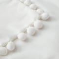 Miniatyrbillede 3 af 5: Pakke med 2 fløjlspudebetræk Pompom dekorative pudebetræk Solid blødt pudebetræk med poms Firkantet til sofa Sofa Soveværelse Bil 18x18inch Da 26 x26 Pure White