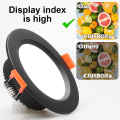 Pikkukuva 4 / 4: 2 Ultra Flat Black Led-alasvaloa, 7w Pyöreä Led-alasvalo, Ip44
