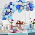 Miniatyrbild 4 av 5: Ballonggirlandskit, 107 delar Ballonggirlandbågdekorationssats Blå agat latexballonger Ballonger Festdekoration