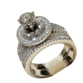 Pikkukuva 1 / 4: 2kpl/ set Muoti Naisten Cubic Zirkonia Statement Kihlasormus Sormus Korut US 10