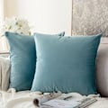 Miniatyrbillede 2 af 4: Sæt med 2 dekorative fløjlspudebetræk Sofa Pudebetræk Super Glat Blød Komfortabel dekoration Hjem Stue Soveværelse Til Sofa 60x60cm Blå Pu