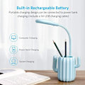 Miniatyrbilde 3 av 5: Blå LED multifunksjonell kaktus øyebeskyttelse bordlampe oppbevaring bordlampe, egnet for sovesaler, soverom, person