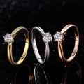 Miniatyrbillede 3 af 3: Ring Seks-klo Elegant Legering Cubic Zirconia Ring til fest Rose Gold US 10