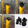 Miniatyrbillede 3 af 5: 6 styks lamelpropper til firkantede rør 80 X 80 Mm plast endestykker Blankepropper til trampolinmøbelben (sort)